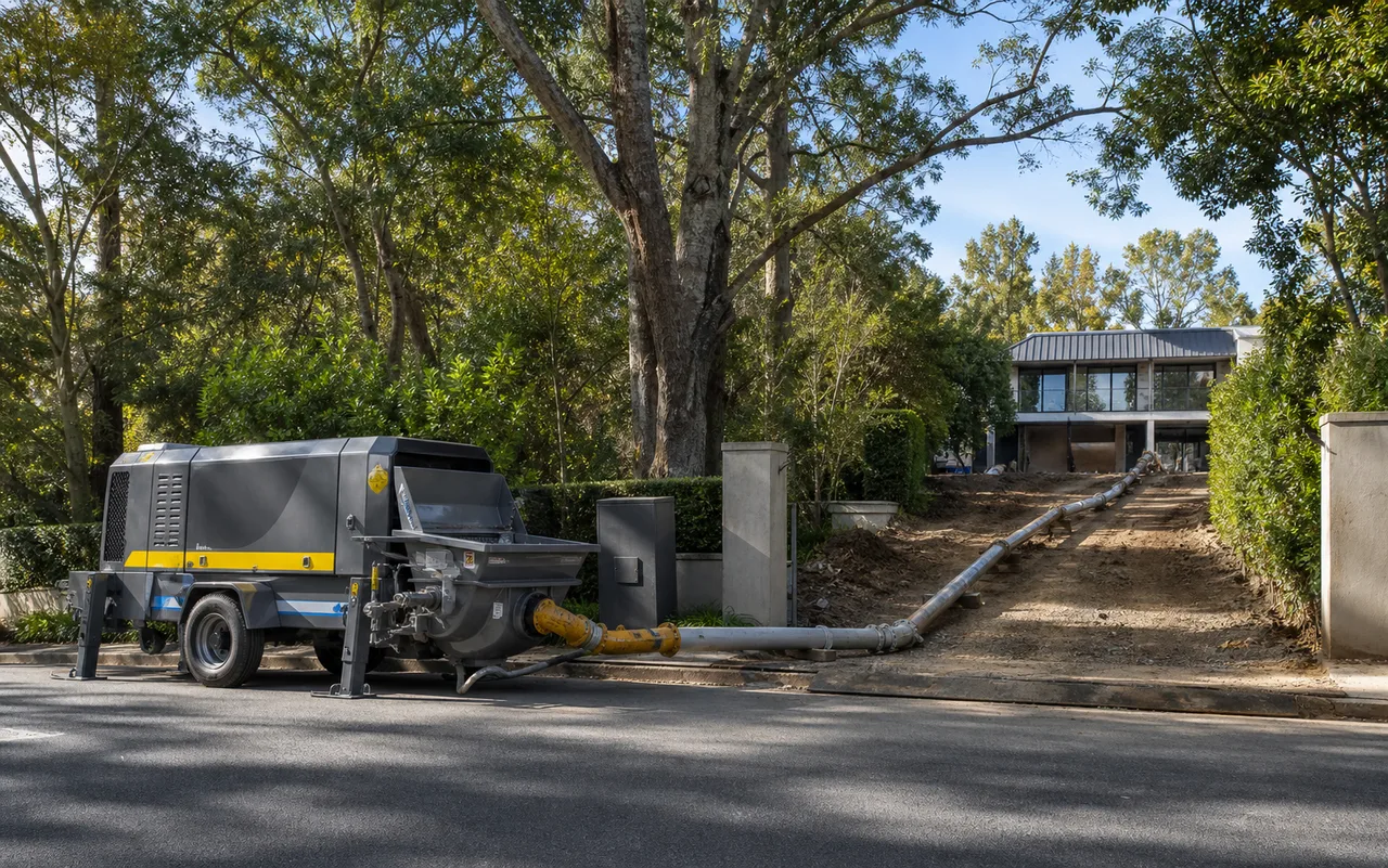 Equipo de bombeo en una calle residencial de Hurlingham